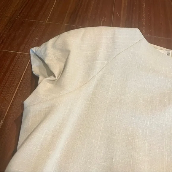 Vintage The Very Thing Tan Linen Look Short Sleeve Dress Plus Size 16 NWT - Picture 3 of 7